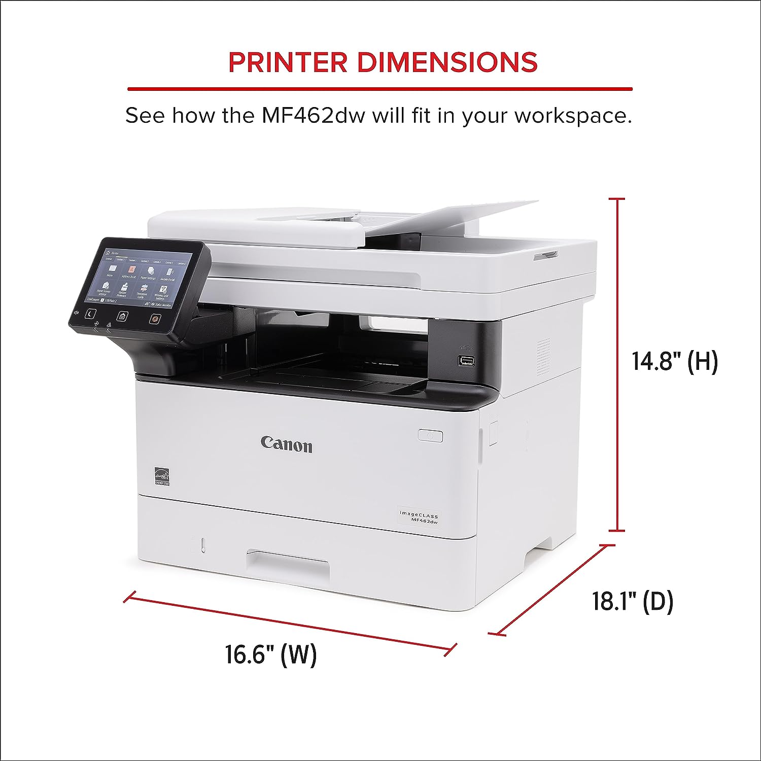 Canon imageCLASS MF462dw - All in One, Wireless, Mobile Ready, Duplex Laser Printer with Expandable Paper Capacity and 3 Year Limited Warranty