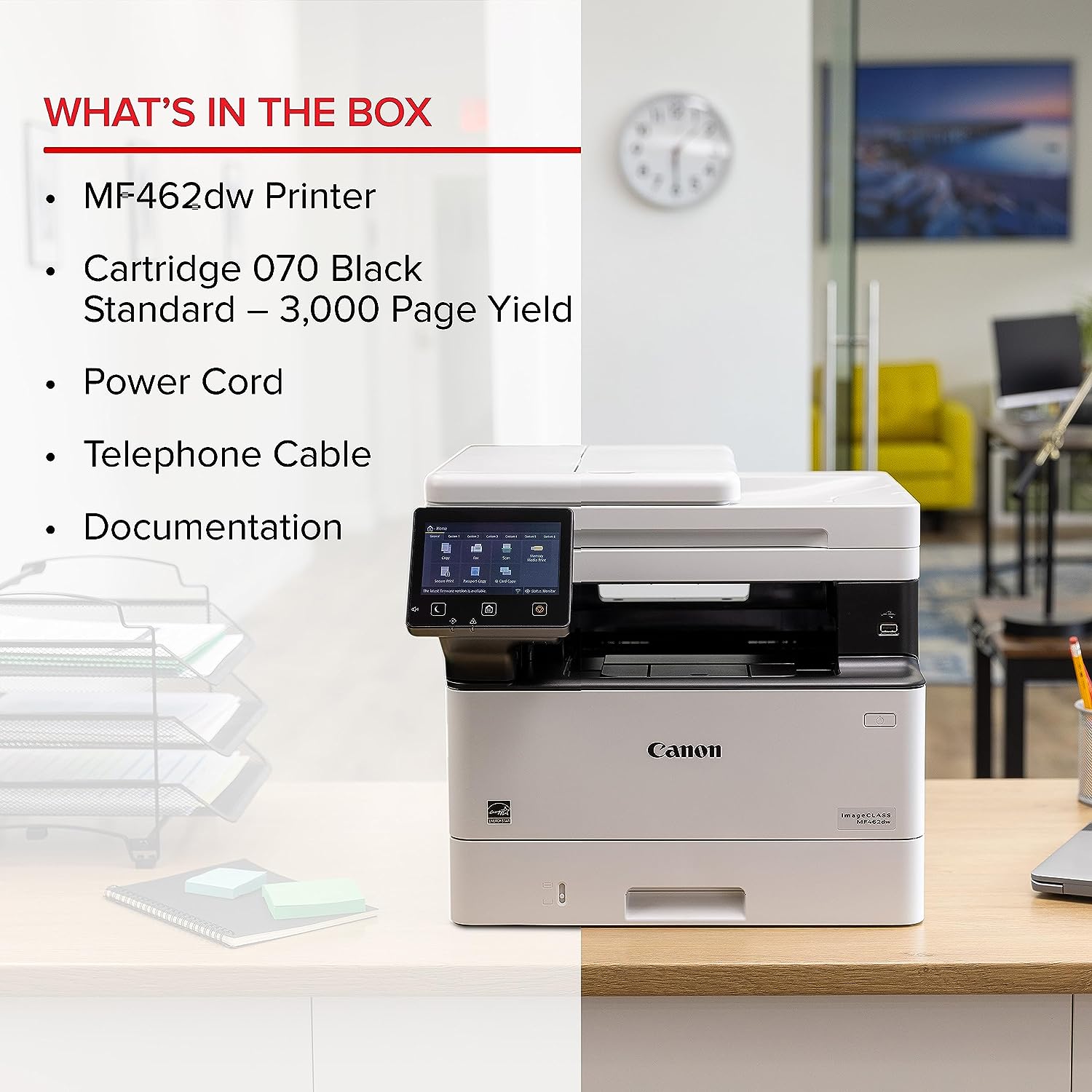 Canon imageCLASS MF462dw - All in One, Wireless, Mobile Ready, Duplex Laser Printer with Expandable Paper Capacity and 3 Year Limited Warranty