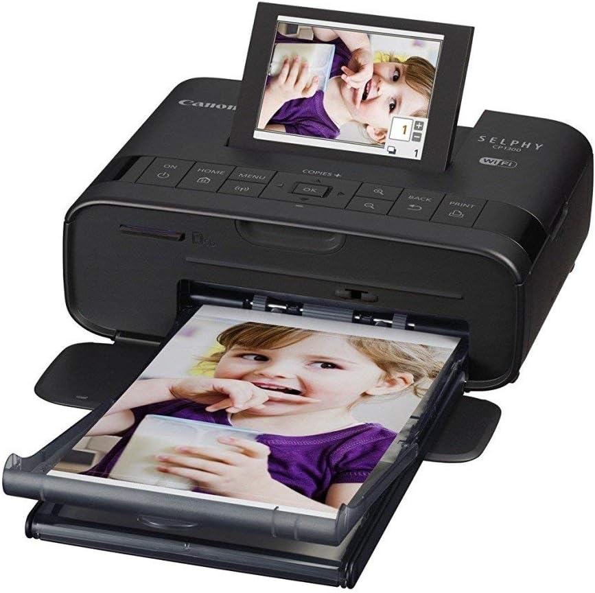 Canon Selphy CP1300 Wireless Compact Photo Printer with AirPrint and Mopria Device Printing, Black (2234C001)