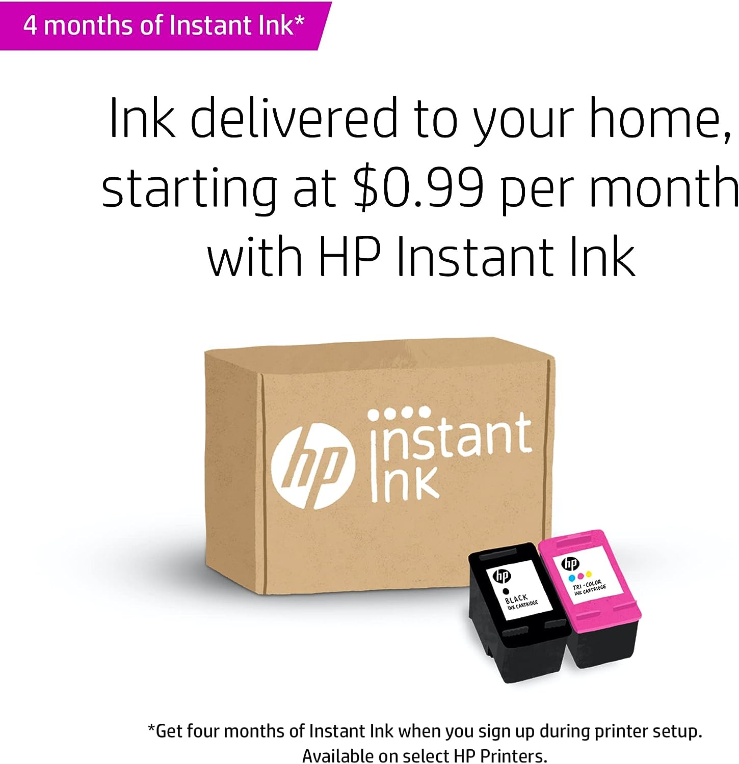 HP DeskJet 3755 Compact All-in-One Wireless Printer, HP Instant Ink, Works with Alexa - Stone Accent (J9V91A)