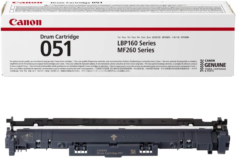 Canon Genuine-Drum, Cartridge 051 Black (2170C001), 1 Pack, for Canon imageCLASS MF269dw, MF267dw, MF264dw, LBP162dw Laser Printers