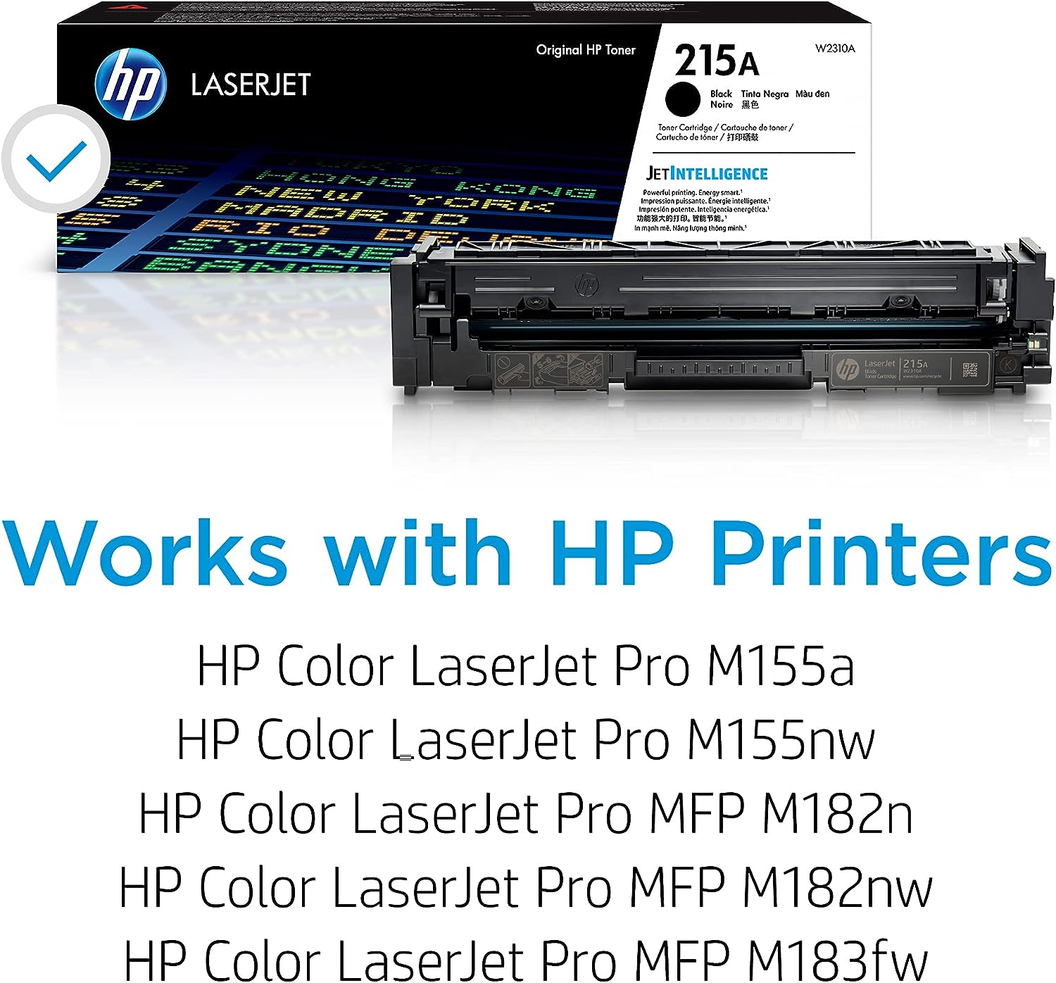 HP 215A Black Toner Cartridge | Works with HP Color LaserJet Pro M155, HP Color LaserJet Pro MFP M182, M183 Series | W2310A